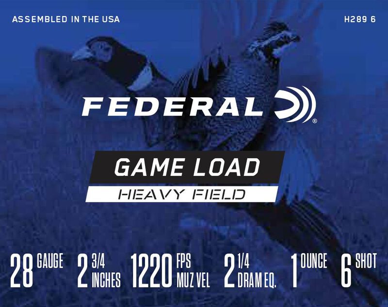 Game Load Upland Hi-Brass, 28 Gauge, 6 Shot, 2-3/4 in, 1 oz, 1220 fps