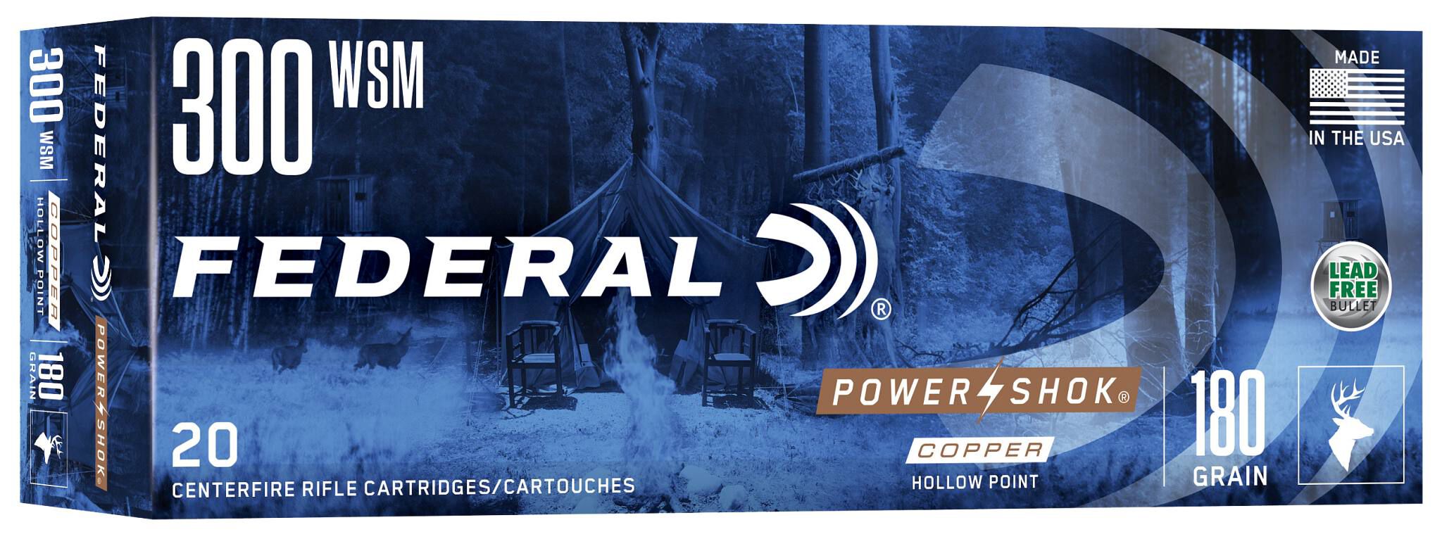 Federal 300 WSM 180gr Power-Shok Copper – Superb Lead Free Deer and Elk Ammo, 20 Rounds - Image 2