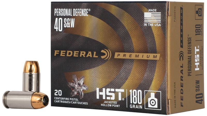 Personal Defense HST, 40 S&amp;W, 180 Grain, HST Jacketed Hollow Point, 1010 fps