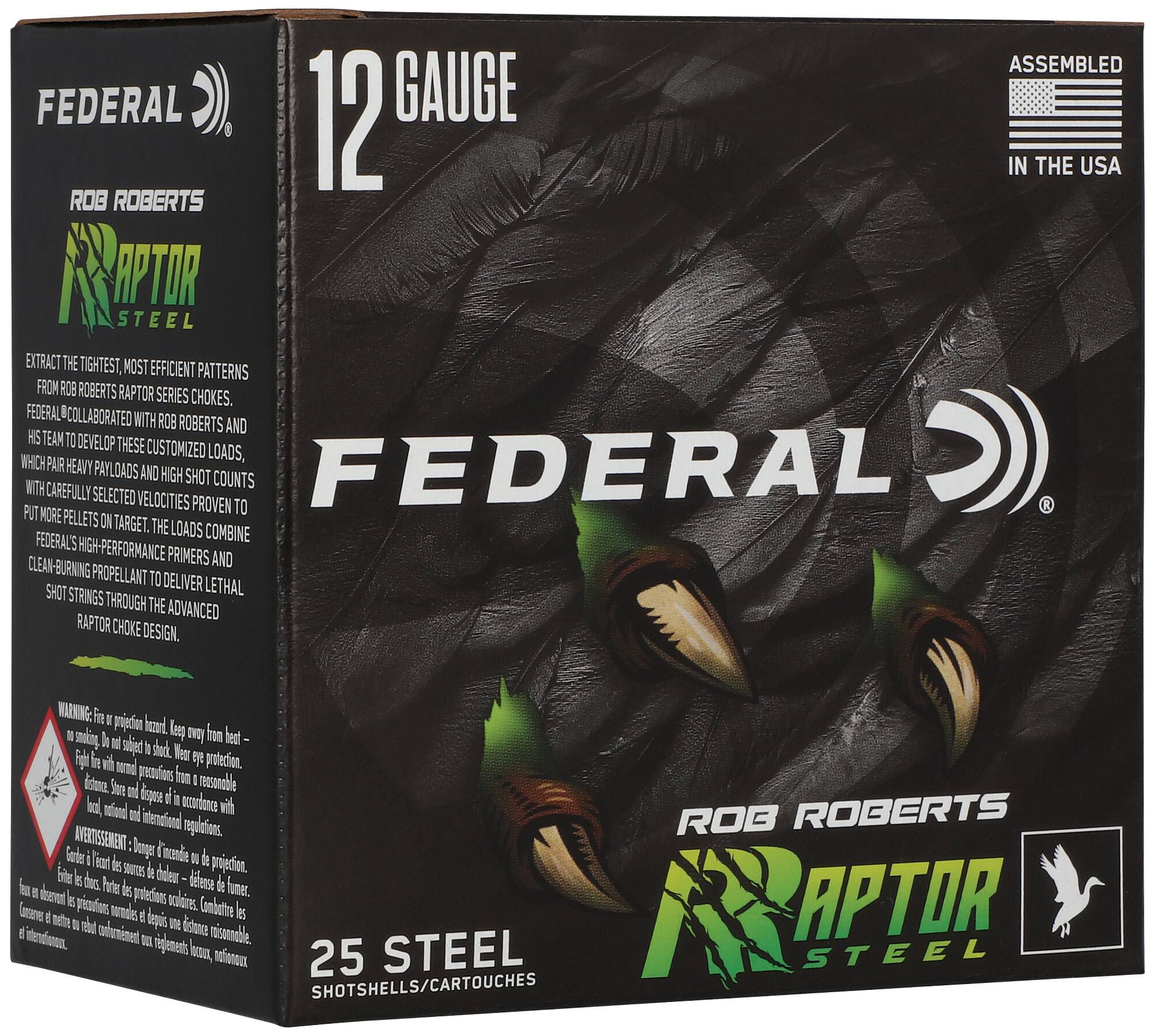 Federal Raptor Steel 12ga 3in 3 Shot 1-3/8 oz - Proven 25 Round Box