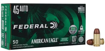 American Eagle Indoor Range Training Lead Free, 45 Auto, 137 Grain, Lead Free IRT, 1200 fps