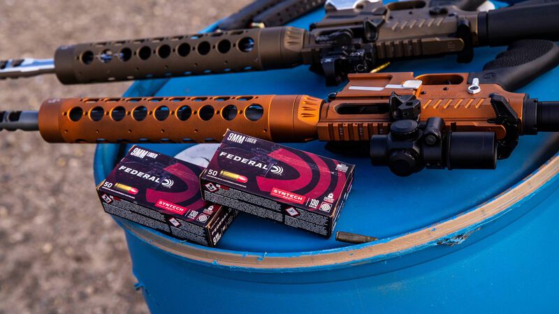 Syntech PCC, 9mm Luger, 130 Grain, Syntech Jacket Flat Nose, 1140 fps