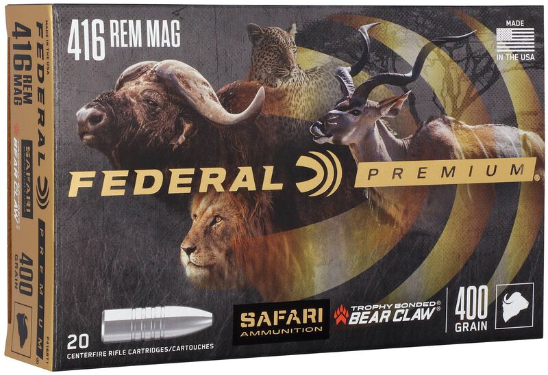 Safari Trophy Bonded Bear Claw, 416 Rem Magnum, 400 Grain, Trophy Bonded Bear Claw, 2400 fps