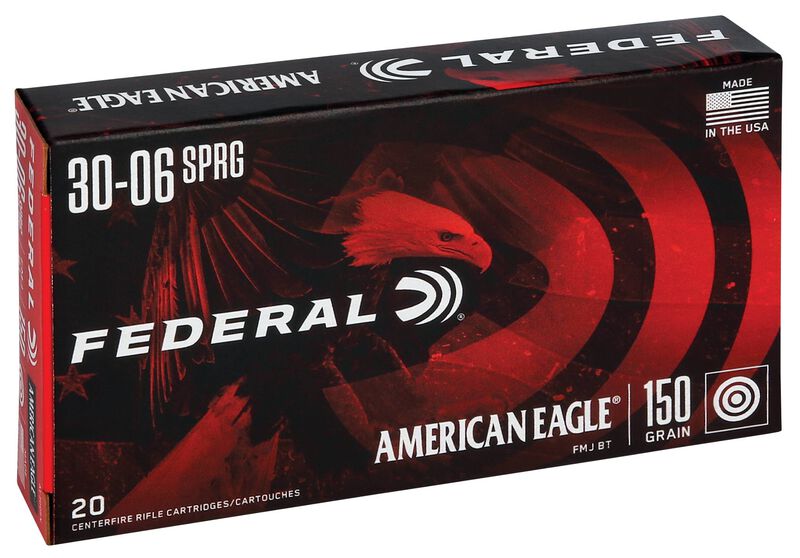 American Eagle Rifle, 30-06 Springfield, 150 Grain, Full Metal Jacket Boat-Tail, 2910 fps