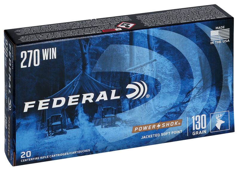 Power-Shok Rifle, 270 Win, 130 Grain, Jacketed Soft Point, 3060 fps
