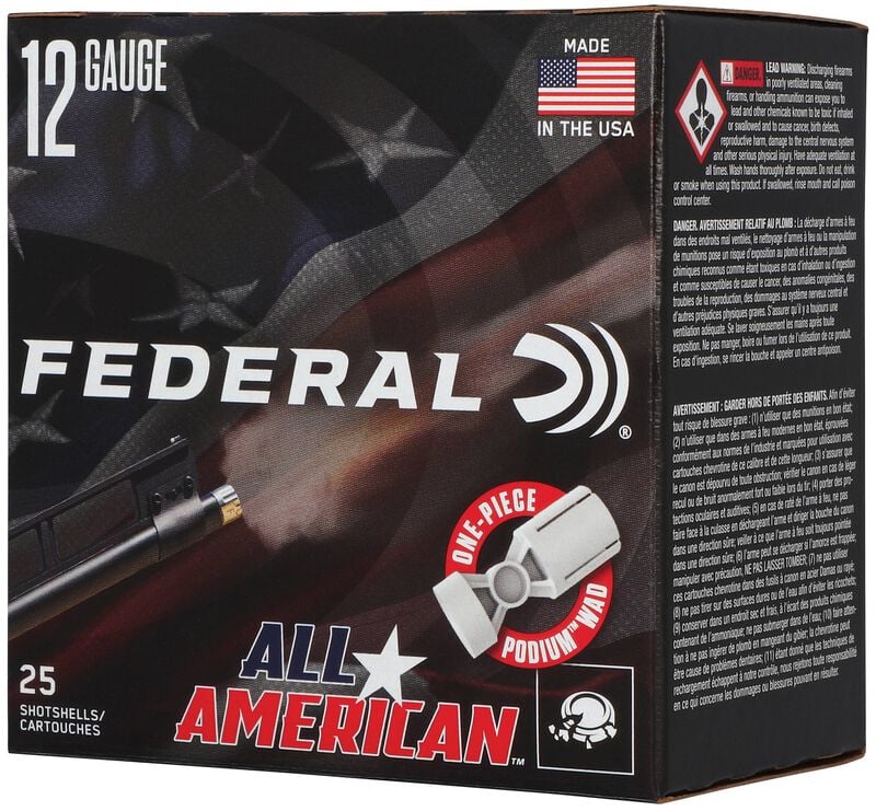 All-American, 12 Gauge, 8 Shot, 2-3/4 in, 1 oz, 1200 fps