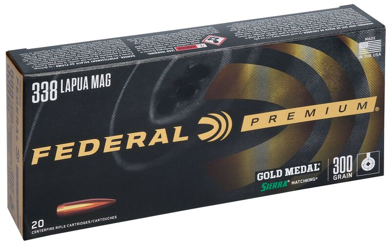 Gold Medal Sierra MatchKing, 338 Lapua Mag, 300 Grain, Sierra Matchking Boat-Tail Hollow Point, 2580 fps