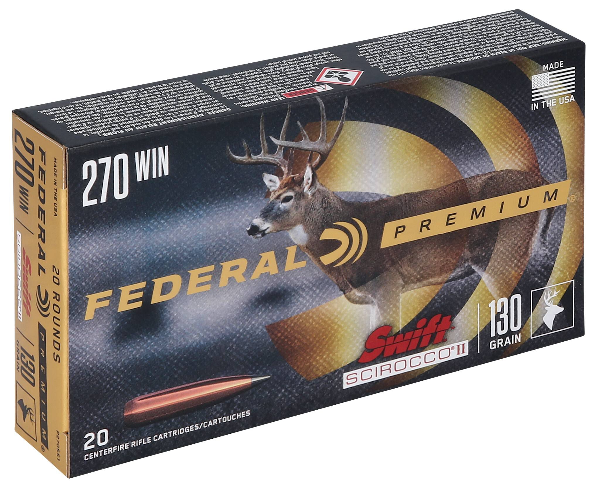 Federal 270 130gr Swift Scirocco II – Powerful .270 Win Deer Hunting Ammo, 3050 fps, 20 Rounds - Image 2
