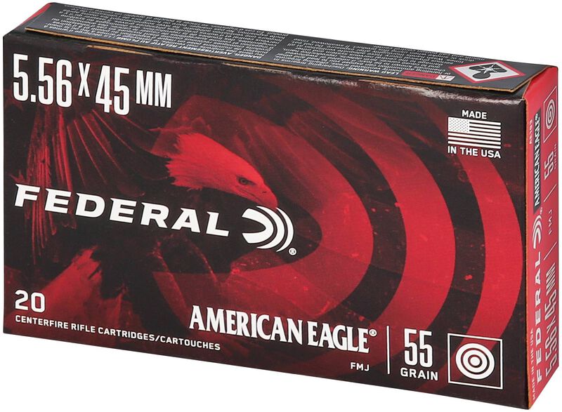 American Eagle Rifle, 5.56x45mm, 55 Grain, Full Metal Jacket Boat-Tail, 3165 fps