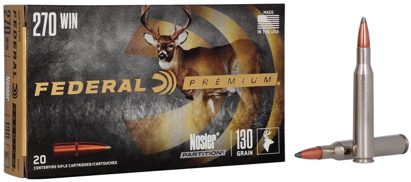 Nosler Partition, 270 Win, 130 Grain, Nosler Partition, 3060 fps
