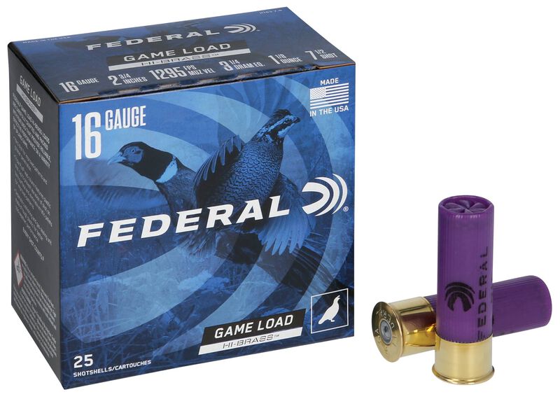 Game Load Upland Hi-Brass, 16 Gauge, 7.5 Shot, 2-3/4 in, 1 1/8 oz, 1295 fps