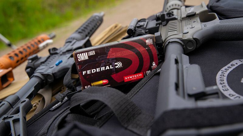 Syntech PCC, 9mm Luger, 130 Grain, Syntech Jacket Flat Nose, 1140 fps
