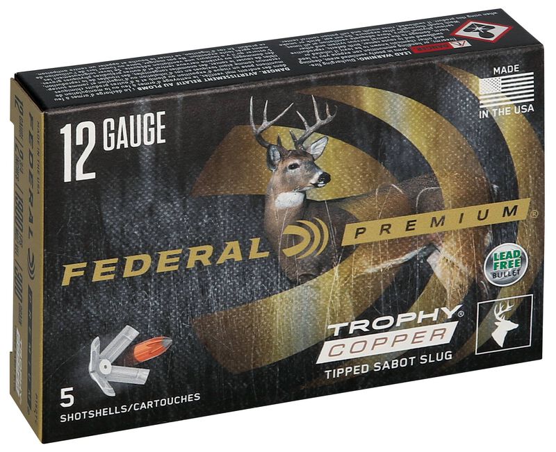Trophy Copper Sabot Slug, 12 Gauge, 300 Grain, 2-3/4 in, 1900 fps