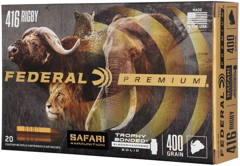 Safari Trophy Bonded Sledgehammer Solid, 416 Rigby, 400 Grain, Trophy Bonded Sledgehammer Solid, 2370 fps