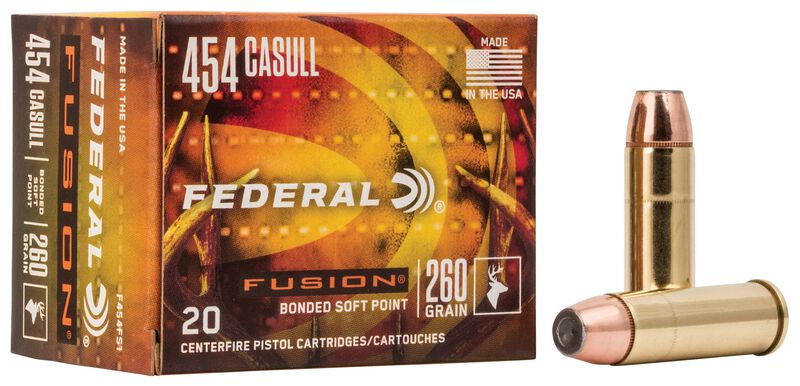 Fusion Handgun, 454 Casull, 260 Grain, Fusion Soft Point, 1350 fps