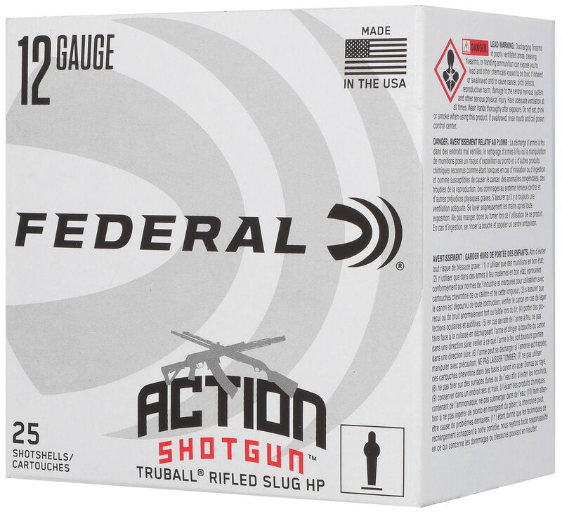 Federal Action Shotgun Rifled Slug, 12 Gauge, 438 Grain, 2-3/4 in, 1300 fps