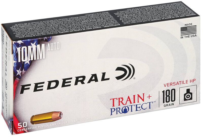 Train + Protect, 10mm Auto, 180 Grain, Versatile Hollow Point, 1175 fps