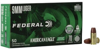 American Eagle Indoor Range Training Lead Free 9mm Luger 70 Grain