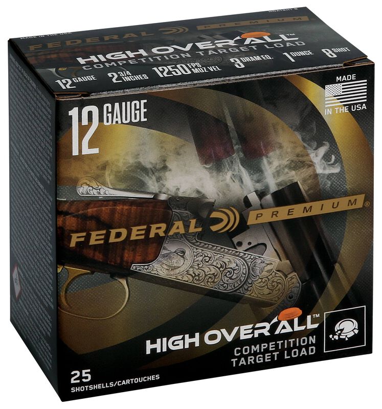 High Over All, 12 Gauge, 8 Shot, 2-3/4 in, 1 oz, 1250 fps