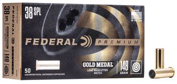 Gold Medal Handgun, 38 Special, 148 Grain, Lead Wadcutter, 690 fps