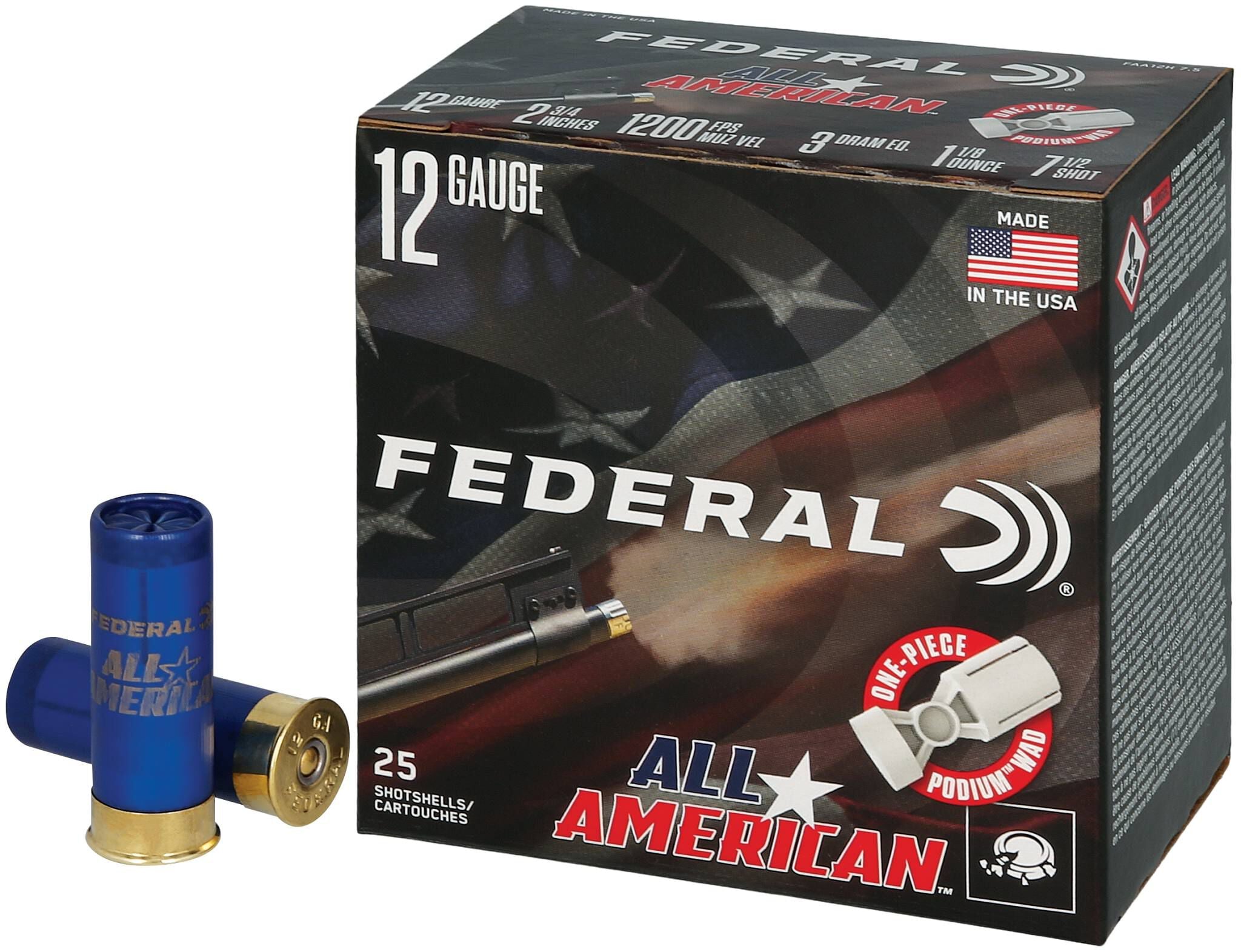 Federal All American 12ga 1200 fps 7.5 Shot 1-1/8 oz - Proven 25 Round Box - Image 4