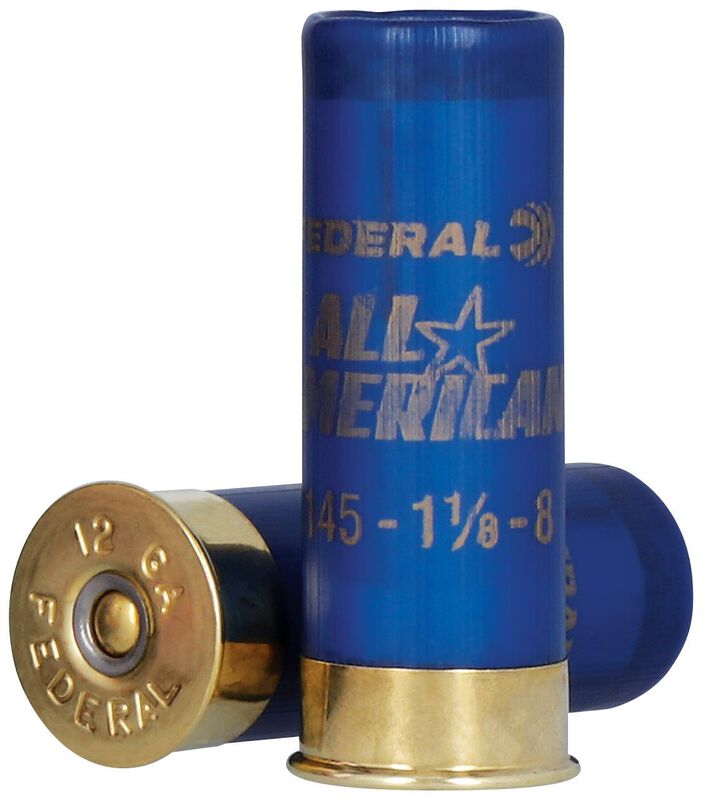 All-American, 12 Gauge, 8 Shot, 2-3/4 in, 1 1/8 oz, 1145 fps