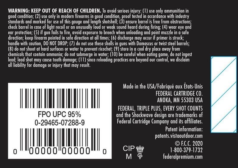 Game Load Upland, 20 Gauge, 8 Shot, 2-3/4 in, 7/8 oz, 1210 fps