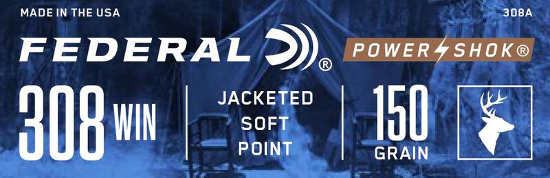 Power-Shok Rifle, 308 Win, 150 Grain, Jacketed Soft Point, 2820 fps