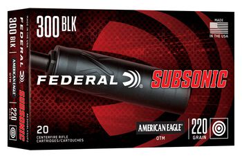 American Eagle Rifle Suppressor, 300 Blackout, 220 Grain, Open Tip Match, 1000 fps