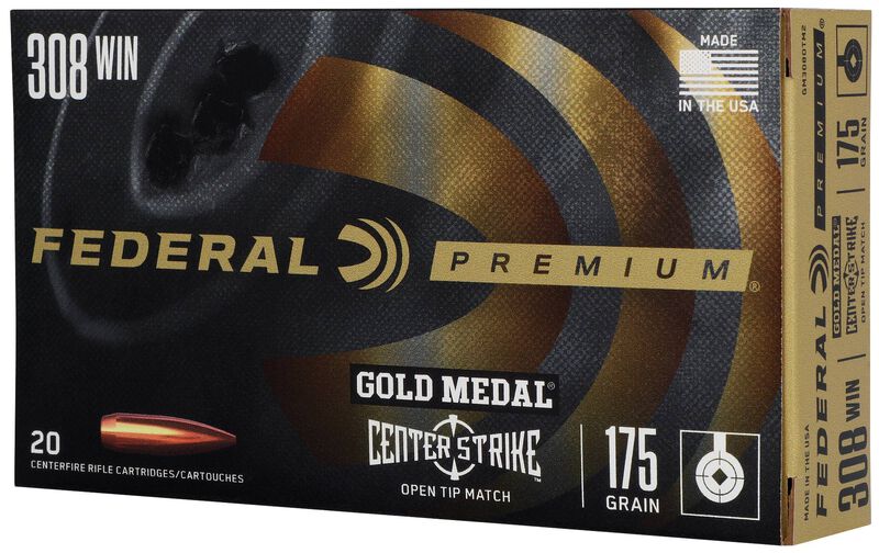 Gold Medal CenterStrike, 308 Win, 175 Grain, Centerstrike Open Tipped Match, 2600 fps