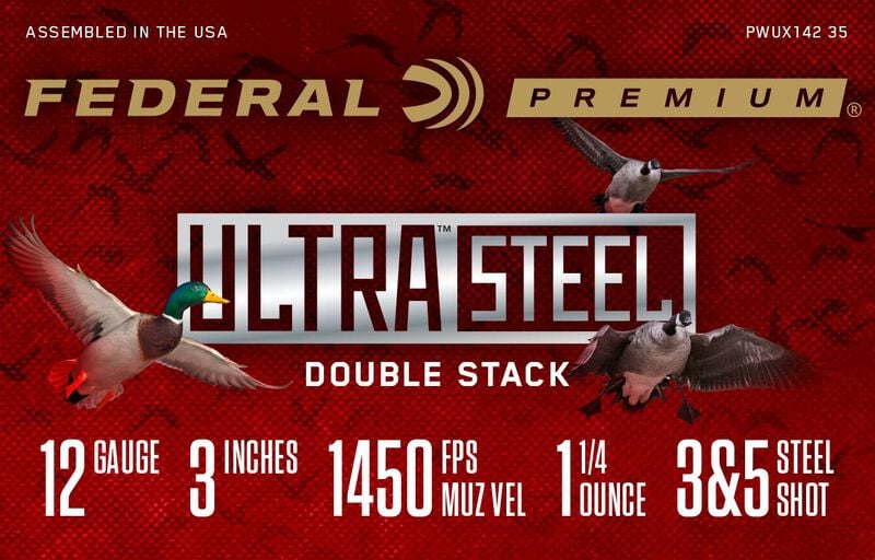 Ultra Steel, 12 Gauge, 3 and 5 Shot, 3 in, 1 1/4 oz, 1450 fps