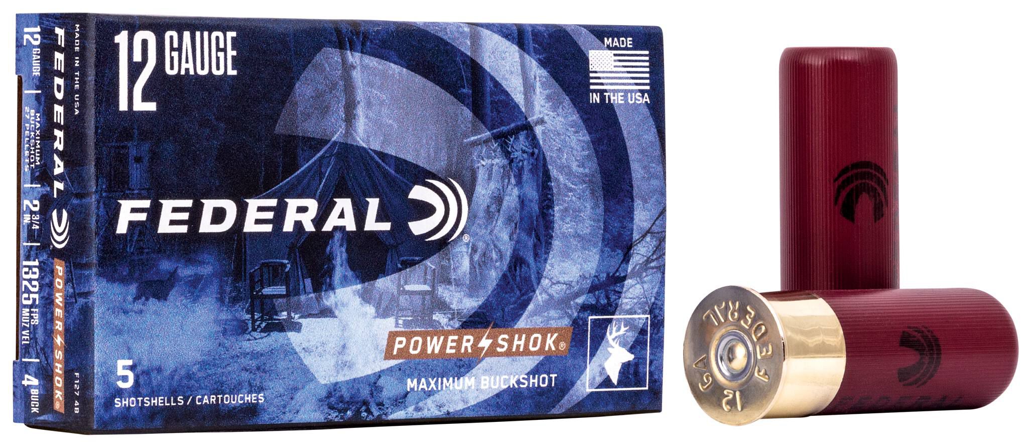 Federal Power-Shok 12ga 4 Buckshot 27 Pellet 2-3/4in – Versatile Hunting and Defense Load, 5 Rounds - Image 2