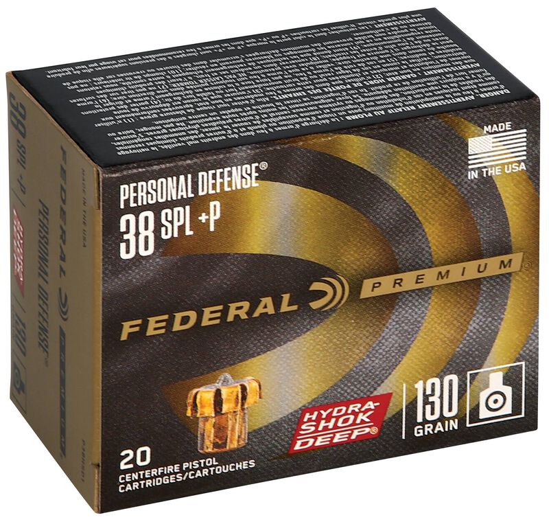 Personal Defense Hydra-Shok Deep, 38 Special +P, 130 Grain, Hydra-Shok Deep Jacketed Hollow Point, 900 fps