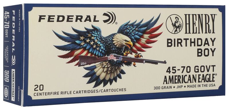Federal Premium Henry 250th Anniversary, 45-70 Government, 300 Grain, Hollow Point, 1850 fps