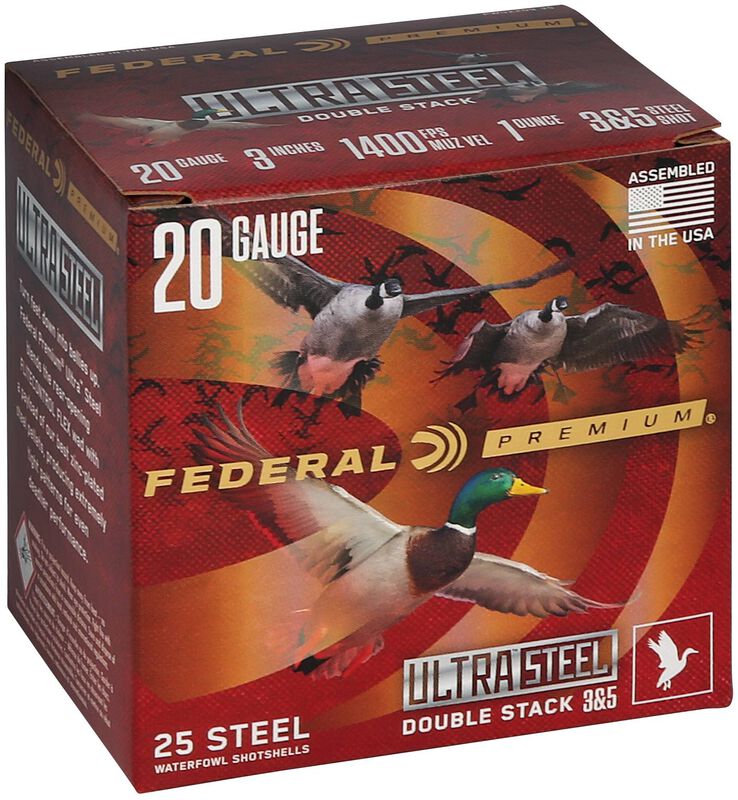 Ultra Steel, 20 Gauge, 3 and 5 Shot, 3 in, 1 oz, 1400 fps