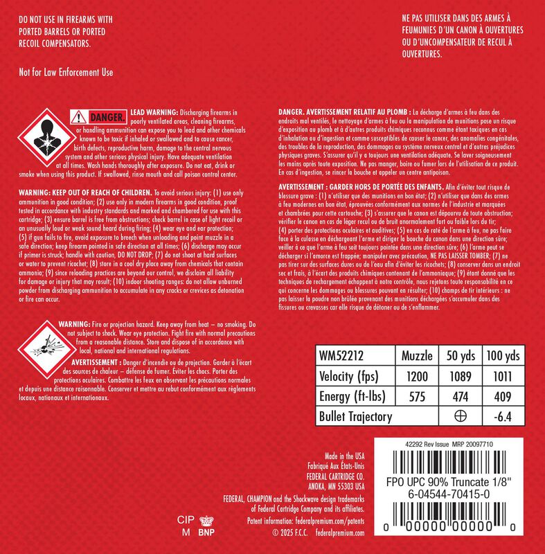 Champion Training, 10mm Auto, 180 Grain, Full Metal Jacket, 1200 fps