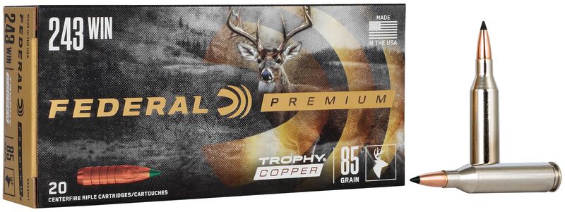 Trophy Copper, 243 Win, 85 Grain, Trophy Copper, 3200 fps