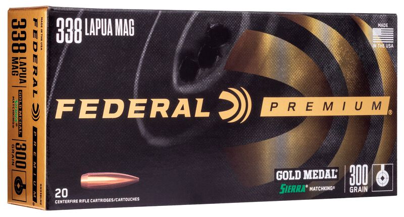 Gold Medal Sierra MatchKing, 338 Lapua Mag, 300 Grain, Sierra Matchking Boat-Tail Hollow Point, 2580 fps