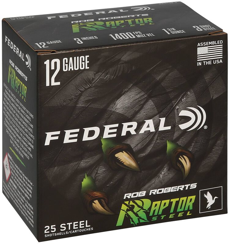 Rob Roberts Raptor Steel, 12 Gauge, 3 Shot, 3 in, 1 3/8 oz, 1400 fps
