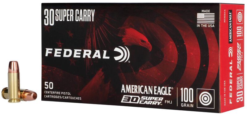 American Eagle Handgun, 30 Super Carry, 100 Grain, Full Metal Jacket, 1250 fps