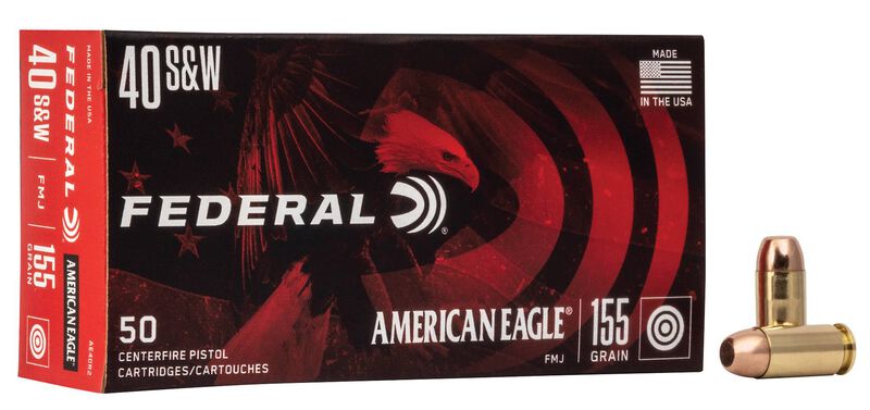 American Eagle Handgun, 40 S&amp;W, 155 Grain, Full Metal Jacket, 1160 fps