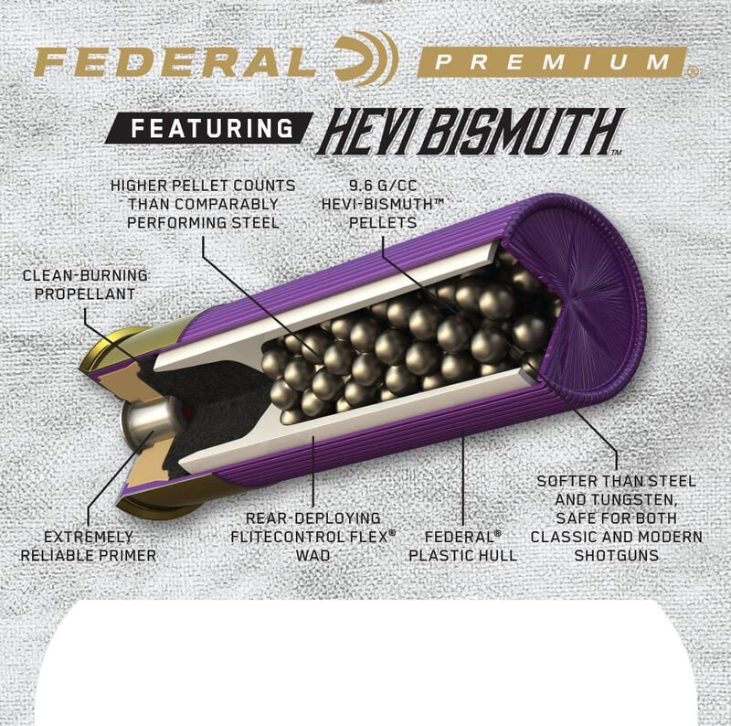 Premium HEVI-Bismuth, 16 Gauge, 4 Shot, 2-3/4 in, 1 oz, 1400 fps