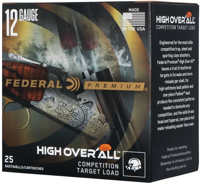 High Over All, 12 Gauge, 8 Shot, 2-3/4 in, 1 1/8 oz, 1200 fps