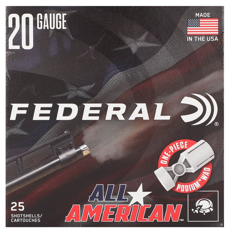 All-American, 20 Gauge, 8 Shot, 2-3/4 in, 7/8 oz, 1200 fps
