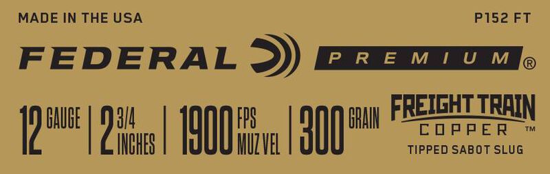 Freight Train Copper Sabot Slug, 12 Gauge, 300 Grain, 2-3/4 in, 1900 fps