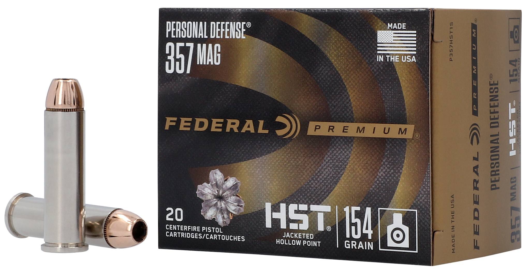 Federal 357 Mag 154gr HST – Reliable .357 Mag Defense Ammo, 1340 fps, 20 Rounds 2 Federal 357 Mag 154gr HST – Reliable .357 Mag Defense Ammo, 1340 fps, 20 Rounds - Image 2