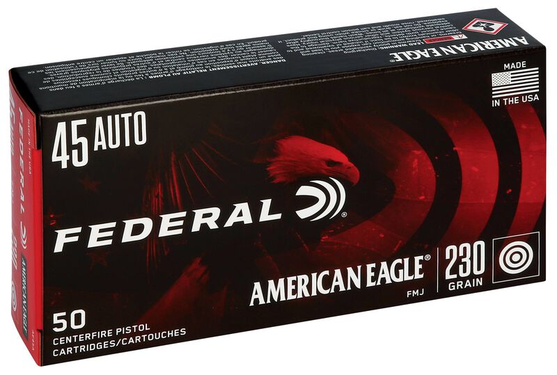 American Eagle Handgun, 45 Auto, 230 Grain, Full Metal Jacket, 890 fps