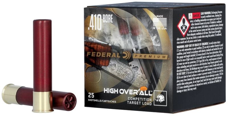 High Over All, 410 Bore, 8.5 Shot, 2-1/2 in, 1/2 oz, 1275 fps