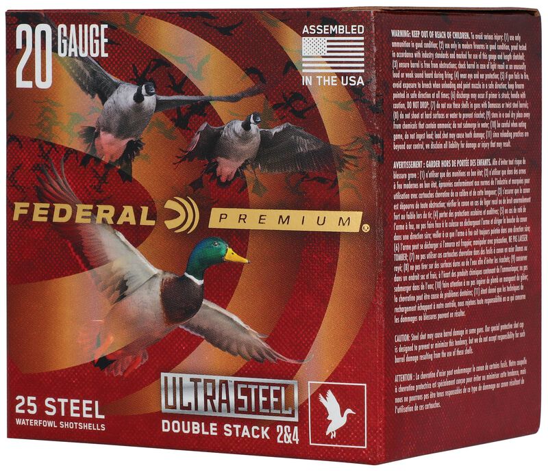 Ultra Steel, 20 Gauge, 2 and 4 Shot, 3 in, 1 oz, 1400 fps