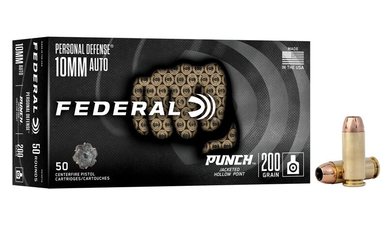 Personal Defense Punch, 10mm Auto, 200 Grain, Jacketed Hollow Point, 1100 fps